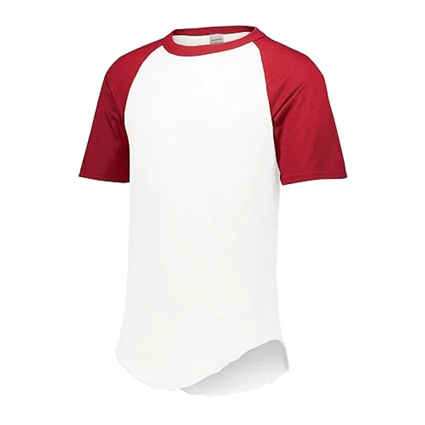Augusta Sportswear Men's Medium Short Sleeve Baseball Jersey, White/Red