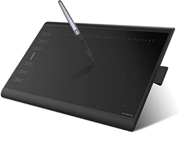 Huion Inspiroy H1060P 10×6.25 inch Graphics Tablet Upgrade Version of NEW 1060 PLUS drawing tablet with Battery-free Pen 12 Hard Plus 16 Soft Express Keys Supports Windows Mac Android - 10*6.25 inch