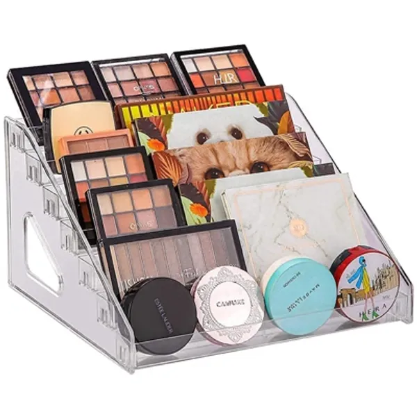 Eyeshadow Palettes Makeup Countertop Organizer,KTAB Acrylic Cosmetic Storage Display Case with 7 Layers Large Capacity No Need Screws,Cosmetic Organizer,Vanity Tray Skincare Organizer