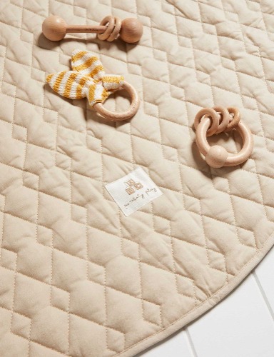 Quilted Play Mat - Camel Melange - Purebaby