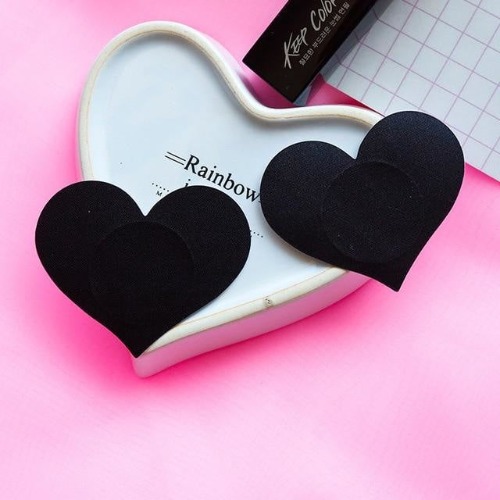 Naughty Nipple Covers - Black Hearts
