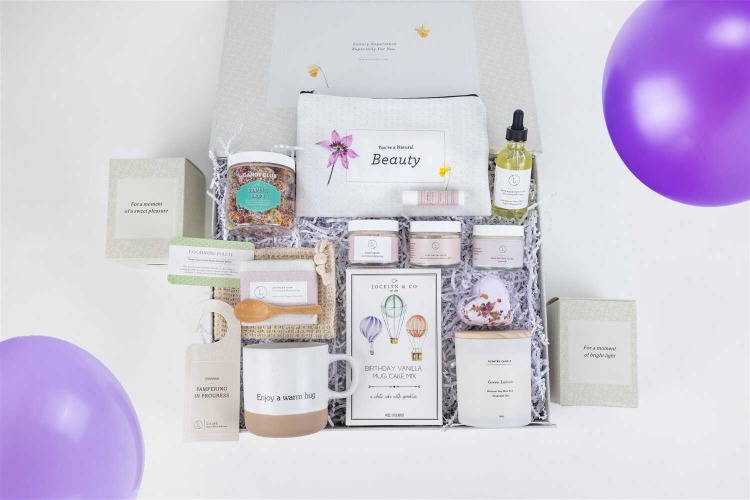 Birthday Gift Basket, Pampering Birthday Gift Box - No