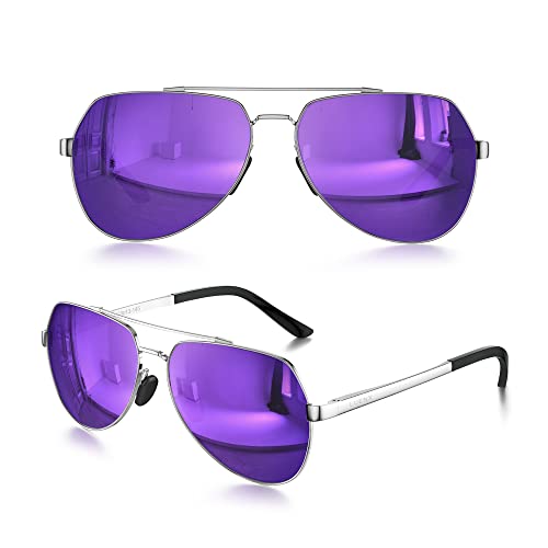 Sunglasses - Mirrored Purple/Silver Frame