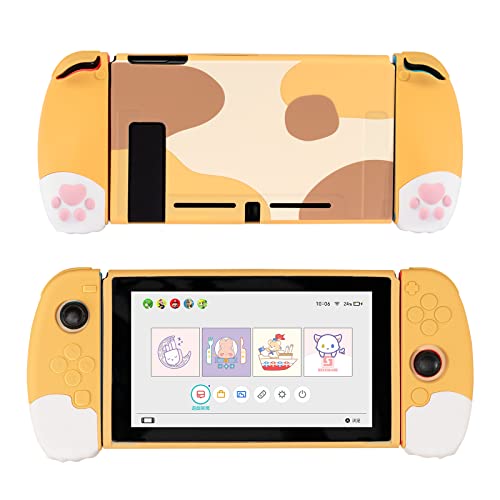 GeekShare Soft Silicone Protective Case Compatible with Nintendo Switch Console and Joy-Con - Shock-Absorption and Anti-Scratch Slim Cover Case with Ergonomic Design for Switch - Cat Paw