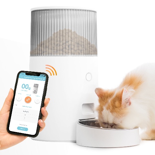 INSTACHEW Purechew Mini Smart Automatic Pet Feeder, App Enabled, Food Bin for Pets, Automates Feeding, Holds Fresh Food, Schedules Feeding times, Automatic Feeding, Scheduled Meals, Portion Controller, Food Bowl for Cats, Food Bowl for Dogs