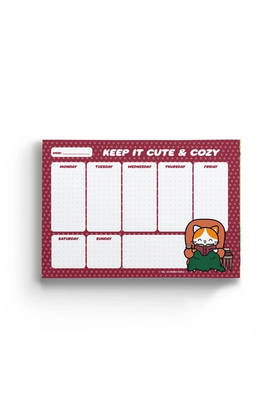 Cozy Cats - Book Time Munchie - A5 Weekly Planner Pad