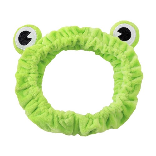Funny Frog Headband, Makeup Headband, Frog Eye Elastic Headband Cute Frog Headband for Face Washing Frog Head Wrap Green Funny Hair Band Elastic Turban Headbands (A) - A