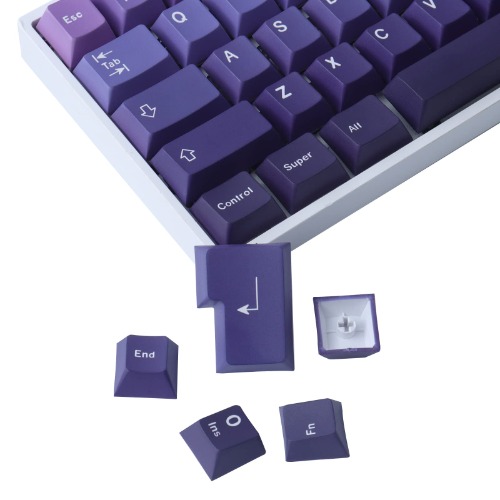 PBT Keycaps,JOMKIZ 126 Keys Dye Sublimation Cherry Profile Keycaps with 6.25U Spacebar Purple Gradient Keycap Set for Cherry MX Switches ISO/ANSI Layout Mechanical Keyboards - purple blue