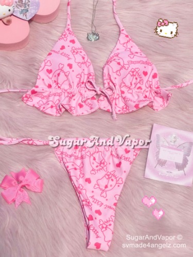 Sweet Kitten Kawaii Bikini Set | S / Pink