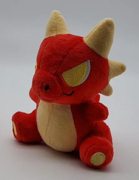 Mini Kobold Plush - Dungeons & Dragons Inspired Stuffed Animal ttrpg Furry Plush Toy - Red and Cream Soft Scaly Monster Anthro