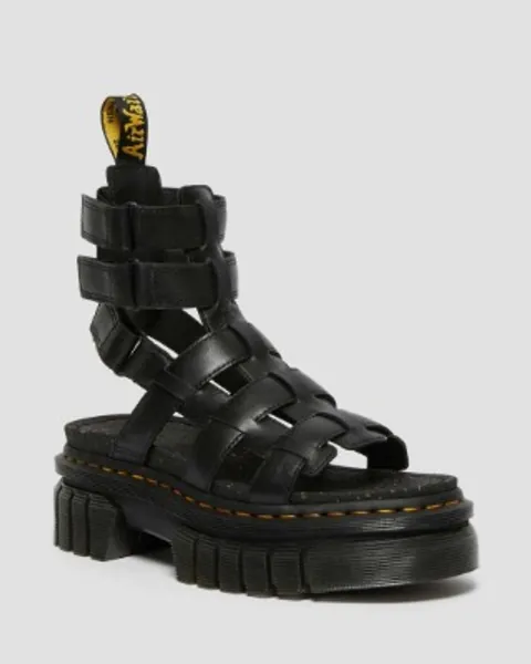 DR MARTENS Ricki Nappa Lux Leather Platform Gladiator Sandals