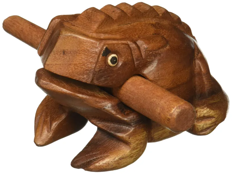 Deluxe Large 4" Wood Frog Guiro Rasp - Percussion Musical Instrument Tone Block - by World Percussion USA