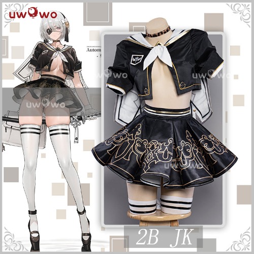 Uwowo Nier: Automata Fanart 2B JK School Uniform Sexy Cosplay Costume | 【In Stock】S