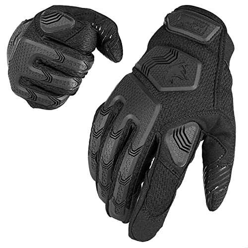 WOLF TACTICAL Range Gloves for Men, Airsoft Gloves for Paintball Touchscreen - Medium - Black