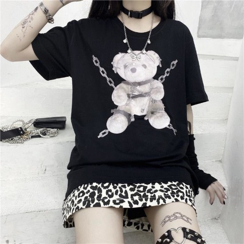 Bound & Chained Bear Tee - Black / L
