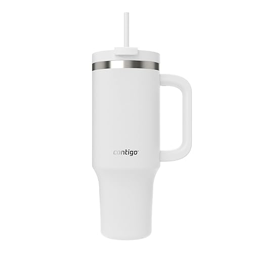 Contigo Streeterville Tumbler, 40 oz (1.18 L), Insulated Stainless Steel Water Bottle with Straw and Leak-Proof Lid, Salt - Salt