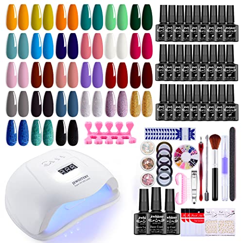 27 Colors Gel Nail Polish Kit with U V Light, 120W UV LED Nail Dryer Lamp Curing Gel Nail Polish Set Popular Gel Nail Polish Set DIY at Home, Nail Manicure Tools
