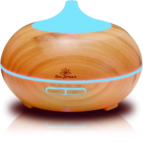 Essential Oil Diffuser, Blue Light Aromatherapy Diffuser - Brown