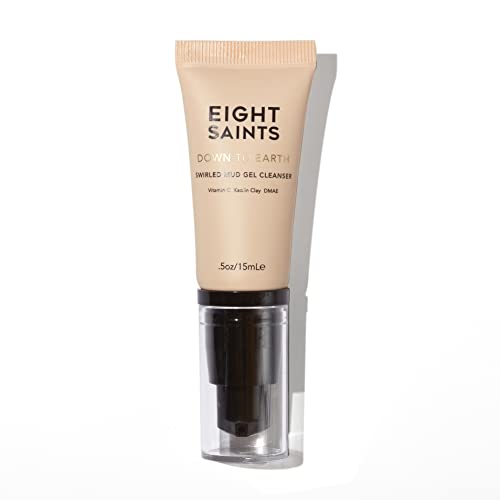 Eight Saints Down To Earth Mud Gel Face Wash, Natural and Organic, Gentle and Effective Daily Anti Aging Facial Cleanser, Makeup Remover, Nourishing and Hydrating Face Cleanser - 2 Fl Oz (Pack of 1)