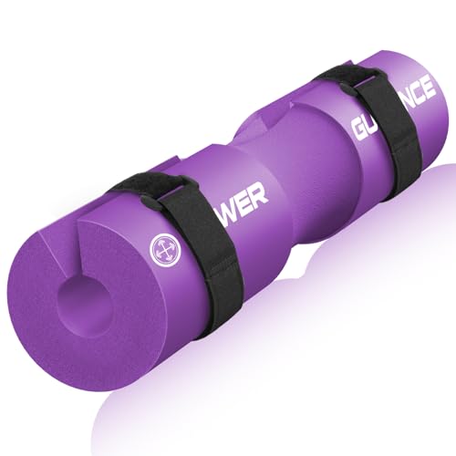 POWER GUIDANCE Barbell Squat Pad - Neck & Shoulder Protective Pad - Great for Squats, Lunges, Hip Thrusts, Weight Lifting & More - Fit Standard and Olympic Bars Perfectly - Purple