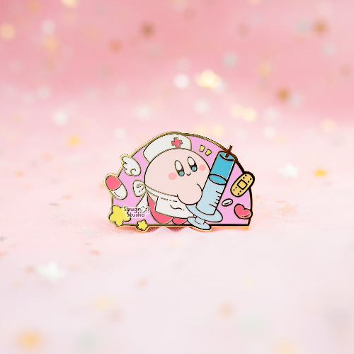 Nurse Poyo Hard Enamel Pin - [A Grade] / Simple Rubber Back