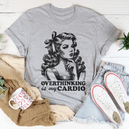 Overthinking Is My Cardio Tee - Athletic Heather / M