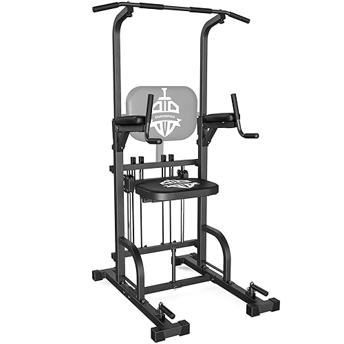Sportsroyals Power Tower Pull Up Dip Station Assistive Trainer Multi-Function Home Gym Strength Training Fitness Equipment 440LBS - Multi