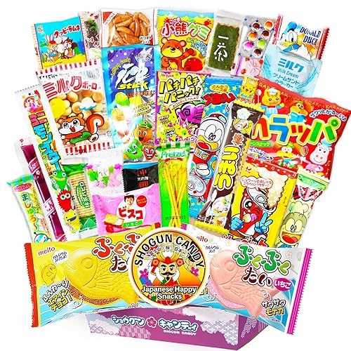 SHOGUN CANDY Box Japanese Snacks & Candy 30 Pieces Variety Dagashi Assortment