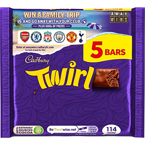 Cadbury Twirl - Sparpack - 5 x 21,5g 107,5g Vollmilchschokolade