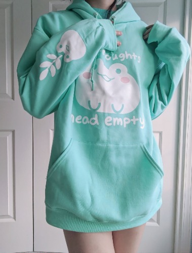 No Thoughts Head Empty Frog Hoodie | chirofish
