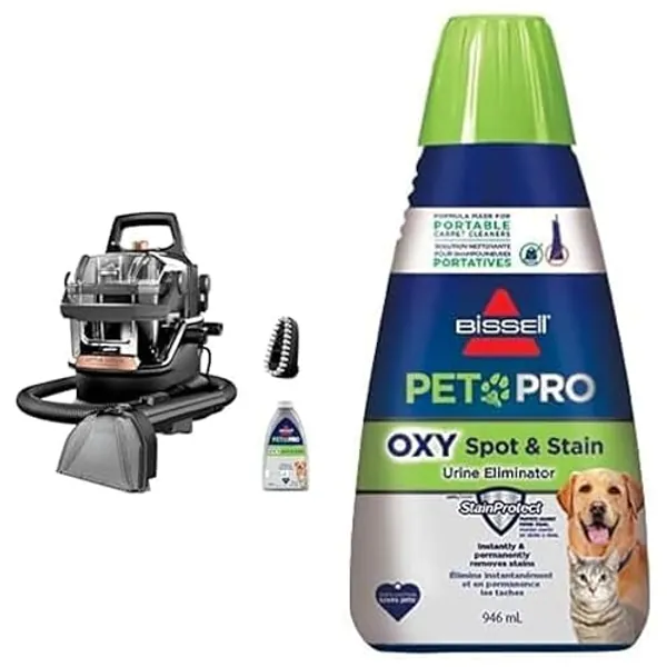 BISSELL Little Green HydroSteam Peta and Bissell Professional Pet Spot & Stain + Oxy Formula