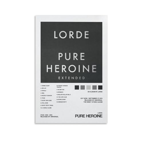 Pure Heroine by Lorde Canvas Poster Bedroom Decoration Landscape Office Valentine's Birthday Gift Unframe-style16x24inch(40x60cm) - 16x24inch(40x60cm) - Unframe-style