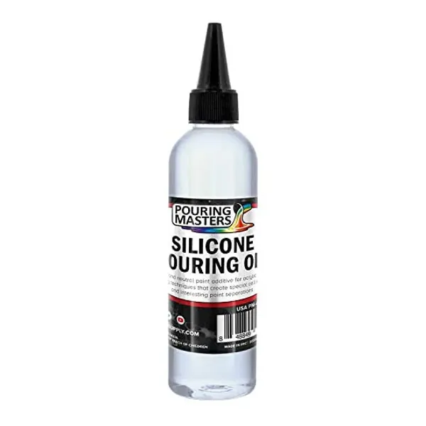 U.S. Art Supply Silicone Pouring Oil - 6-Ounce - 100% Silicone for Dramatic Cell Creation in Acrylic Paint