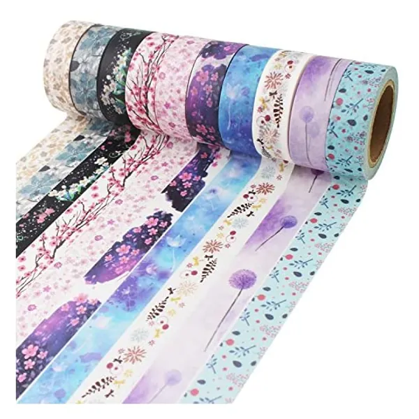 Washi Tape 33 Feet Long Each Roll DIY Japanese Masking Tape Decorative Masking Tape Scrapbooking Tape for Arts Crafts Office Party Supplies and Gift Wrapping