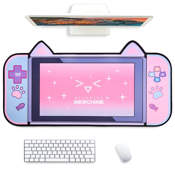 FORMIZON Tapis bureau antidérapant, 80 x 40cm Tapis de Souris Grand, Prolongé Mouse Pad Mat, Pad de Bureau Tapis de Portable pour Bureau et Maison