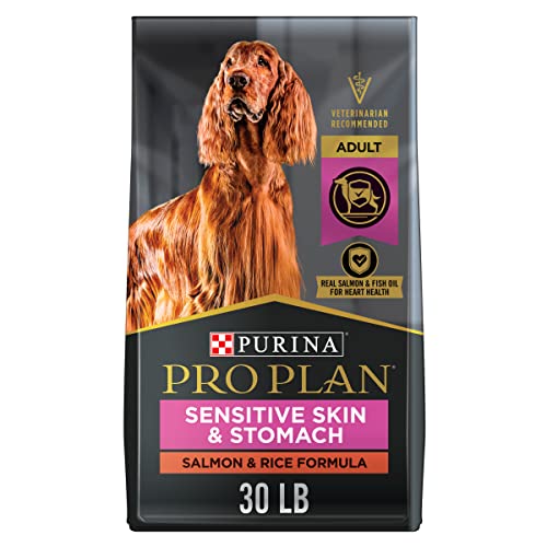 Purina Pro Plan Sensitive Skin and Stomach Dog Food Salmon and Rice Formula - 30 lb. Bag - Salmon & Rice - 30 Pound (Pack of 1)