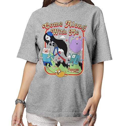 Cartoon Network Adventure Time Come Along with Me Mens and Womens T-Shirt - Small - Light Grey