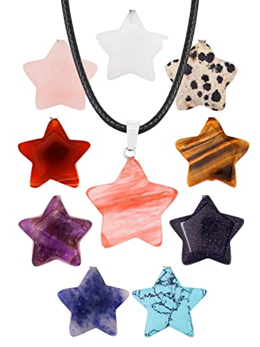 OJERRY Star Cord Choker Necklace for Girls Women, 90s Y2K Aesthetic Jewelry - Dark Rose Quartz