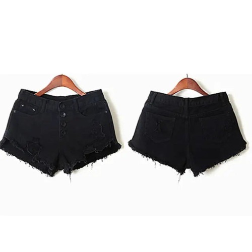 Gorgeous Distressed Acid-Washed Candy Colored Shorts - Black / XL