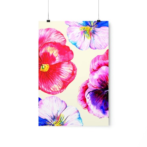 Vibrant Floral Poster - 12″ x 18″ / Matte