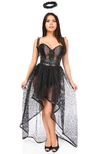 Lavish 4 PC Gothic Angel Costume - Small / Black