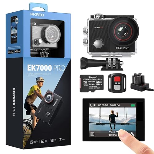 AKASO EK7000 Pro 4K Action Camera + U3 64GB microSDXC Canvas Memory Card (Bundle) - EK7000 Pro+64GB Card