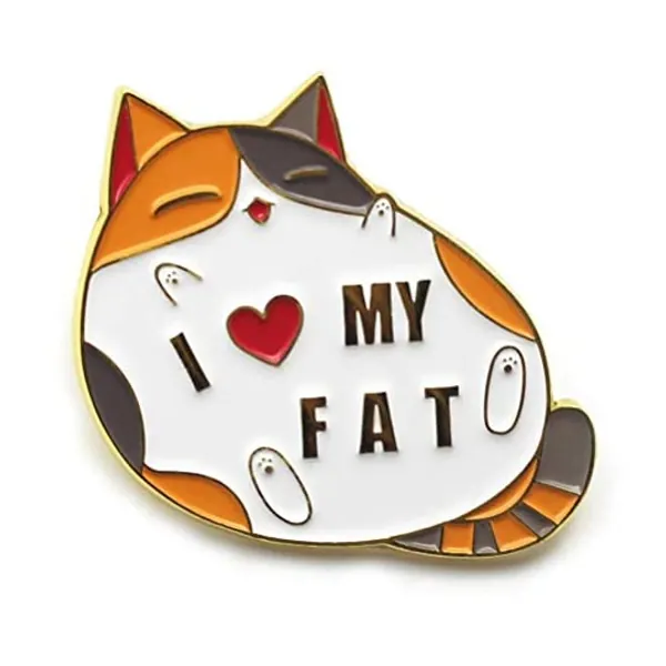 
                            Cute Fat Cat Enamel Lapel Pin I Love My Fat Enamel Pin Funny Gift
                        