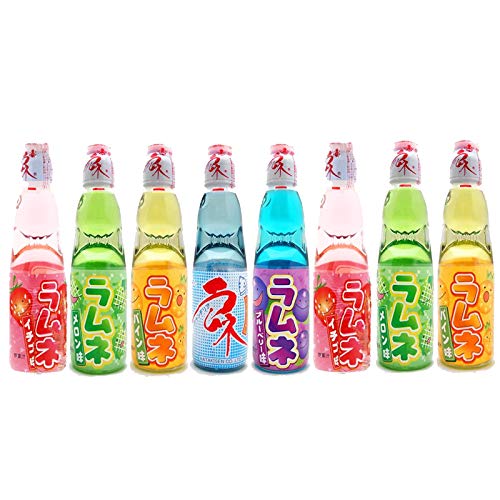 Hatakosen Ramune Soda (Fruity Gift Set) 200ml (8 Bottles)