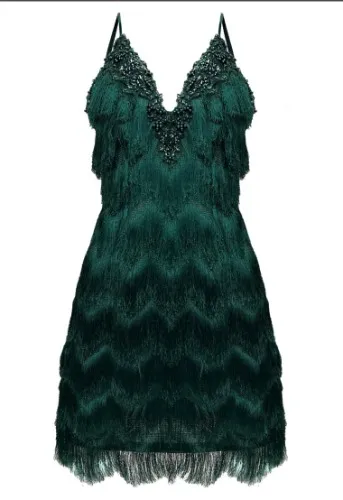 Gatsby Cocktail Dress Emerald Green