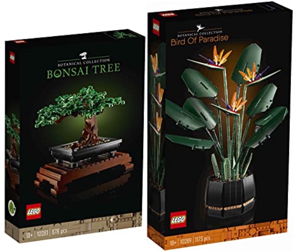 Lego Set of 2: 10281 Bonsai Tree & 10289 Bird of Paradise Flower