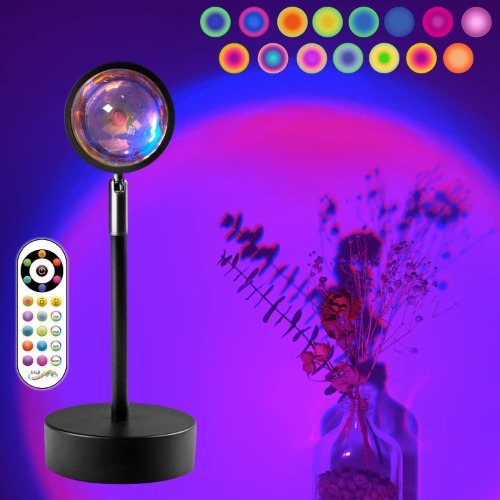 Tacopet Sunset Lamp Projector Sunset Projection Lamp Sunset Light with Remote Mood Lighting UFO Sunset Lamps Rainbow Night Light Colorful Sunlight lamp Led Multiple Colors Changing for Home Bedroom - Multicolored
