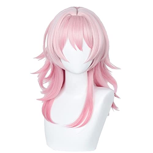 osseoca March 7th Cosply Wig Pink 50cm 19inch (March 7th-PNKG) - March 7th-PNKG