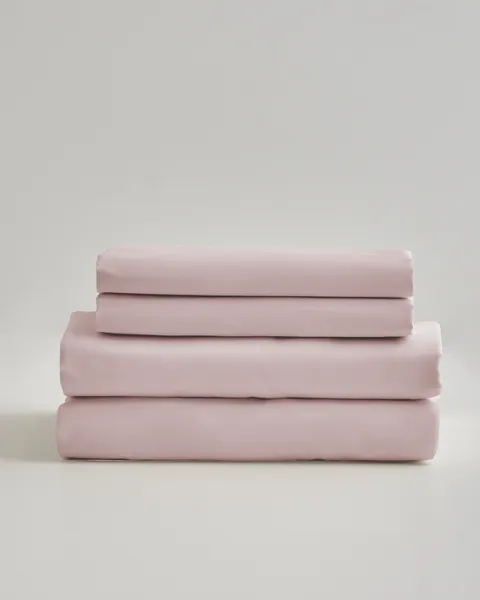 Luxury Organic Sateen Sheet Set, King | Soft Blush