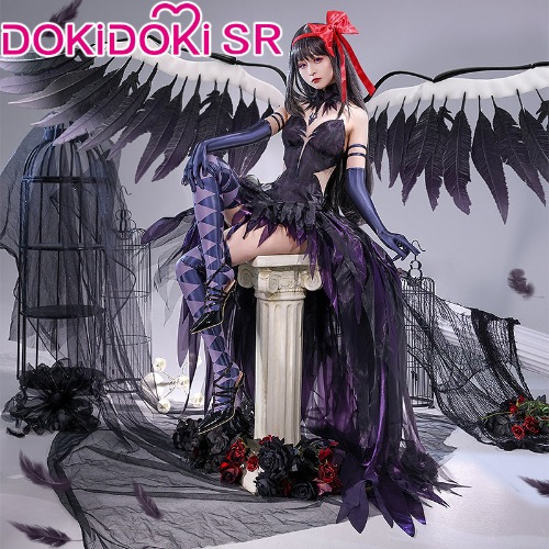 DokiDoki-SR Anime Puella Magi Madoka Magica Cosplay Akemi Homura Costume Devil Costume | XL-PRESALE